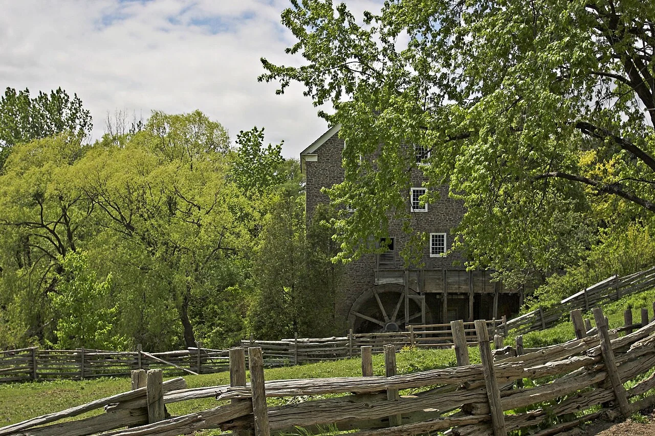 Roblin’s Mill and split-rail fences at the Village at Black Creek.