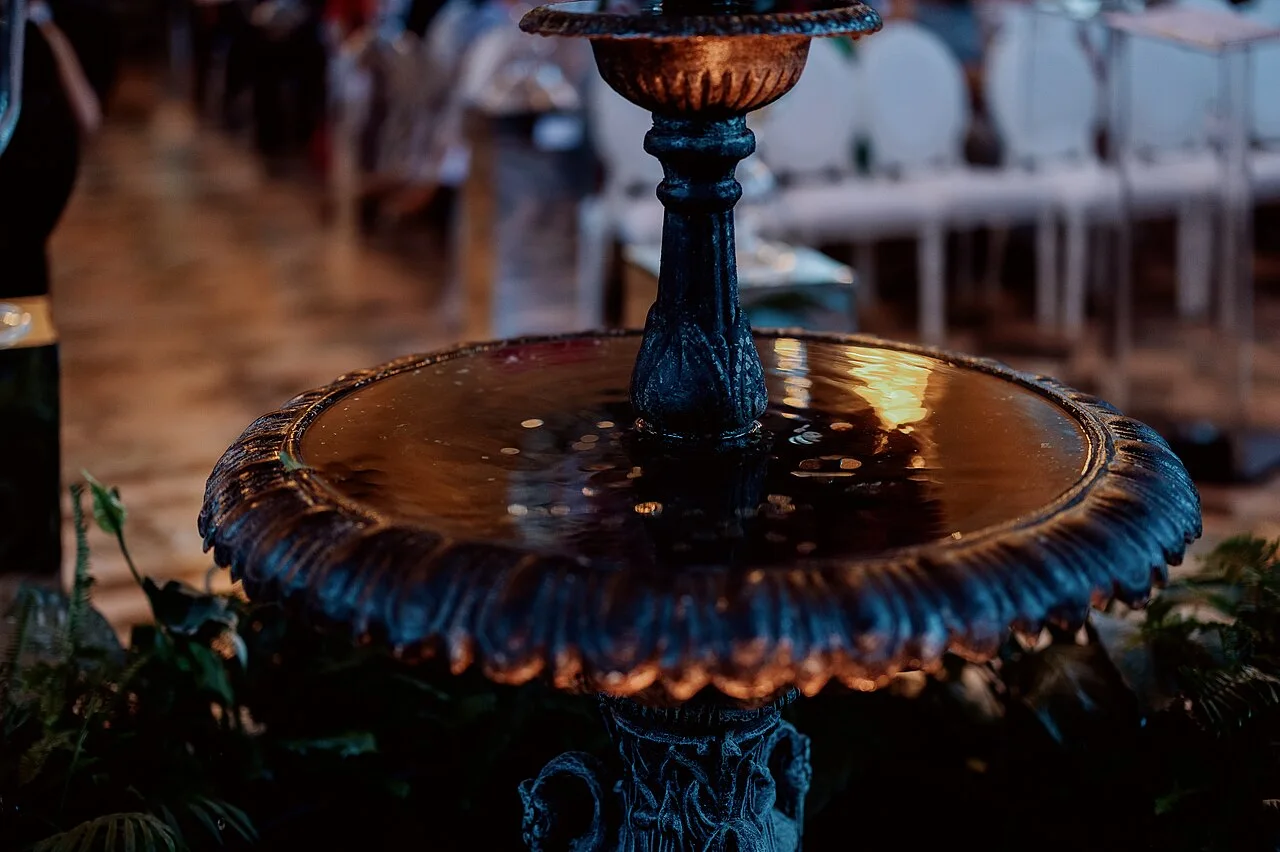 Sculpted fountain in Casa Loma’s conservatory.