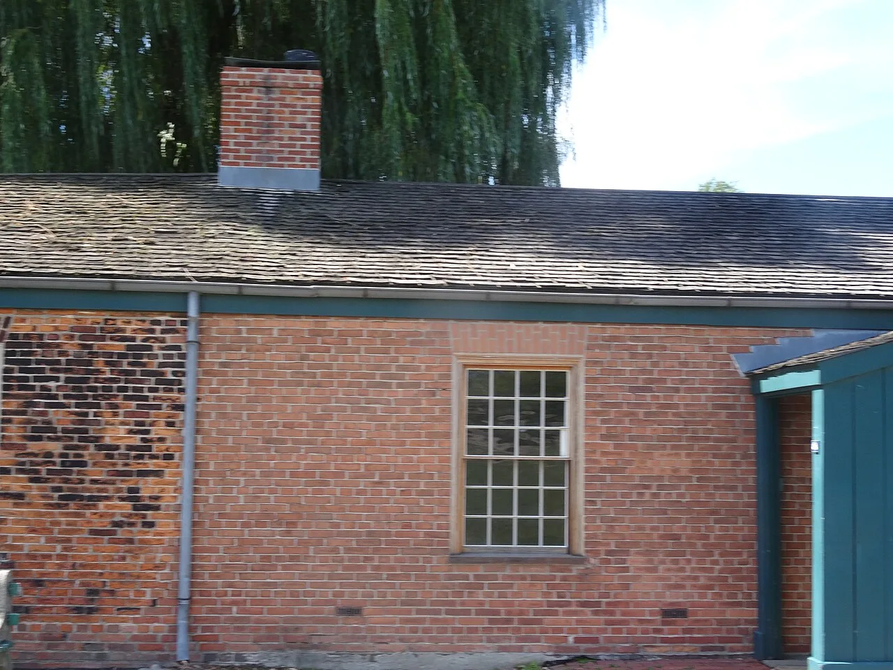 Brickwork, window and roof detail on Fort York’s former enlisted barracks.