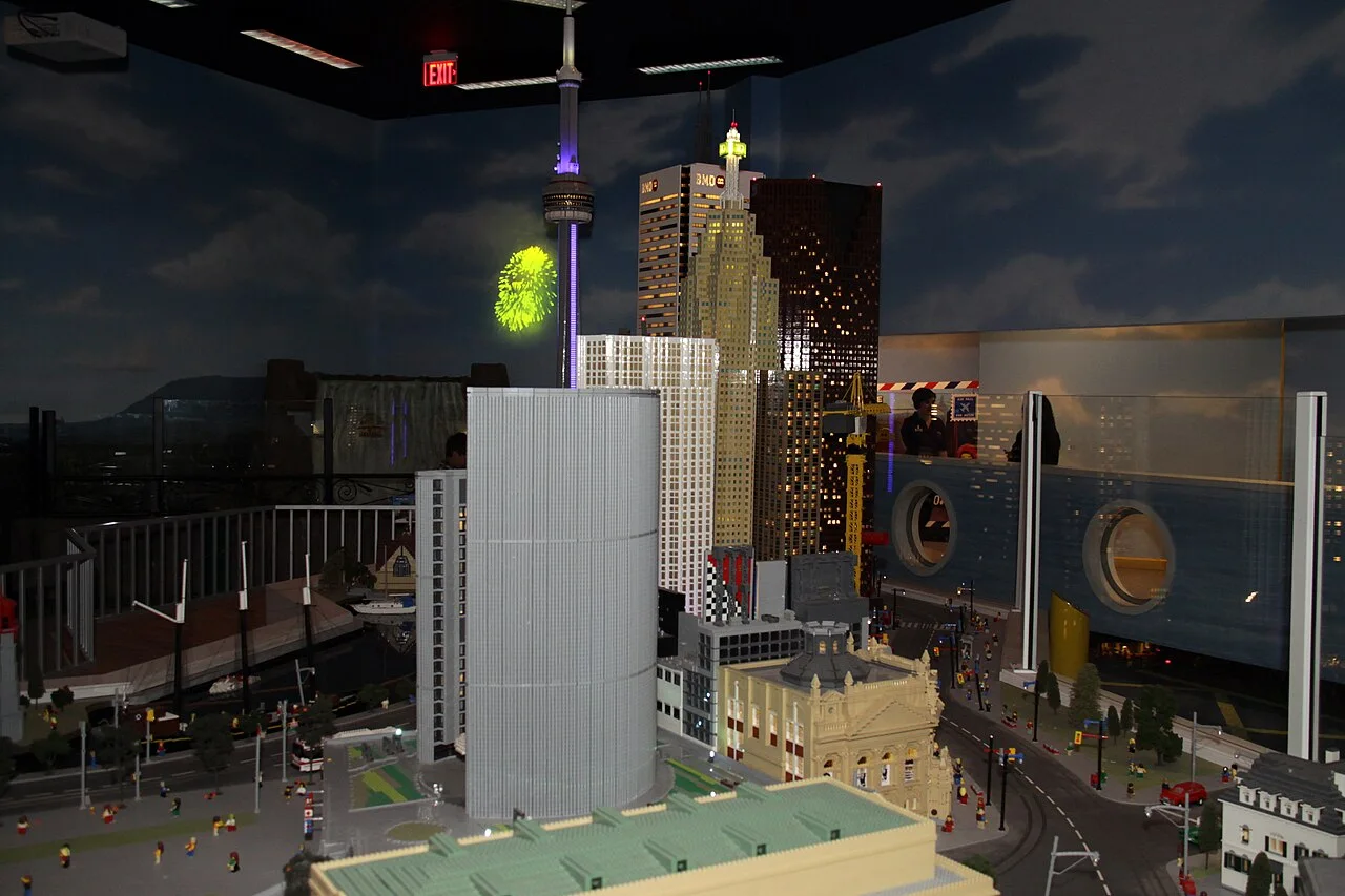 LEGO miniature Toronto skyline at LEGOLAND Discovery Centre Toronto.