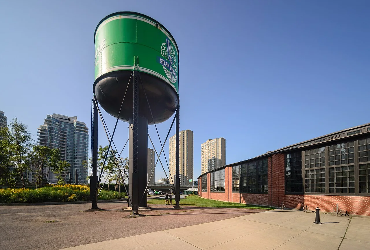 Water tower and John Street Roundhouse at Roundhouse Park.