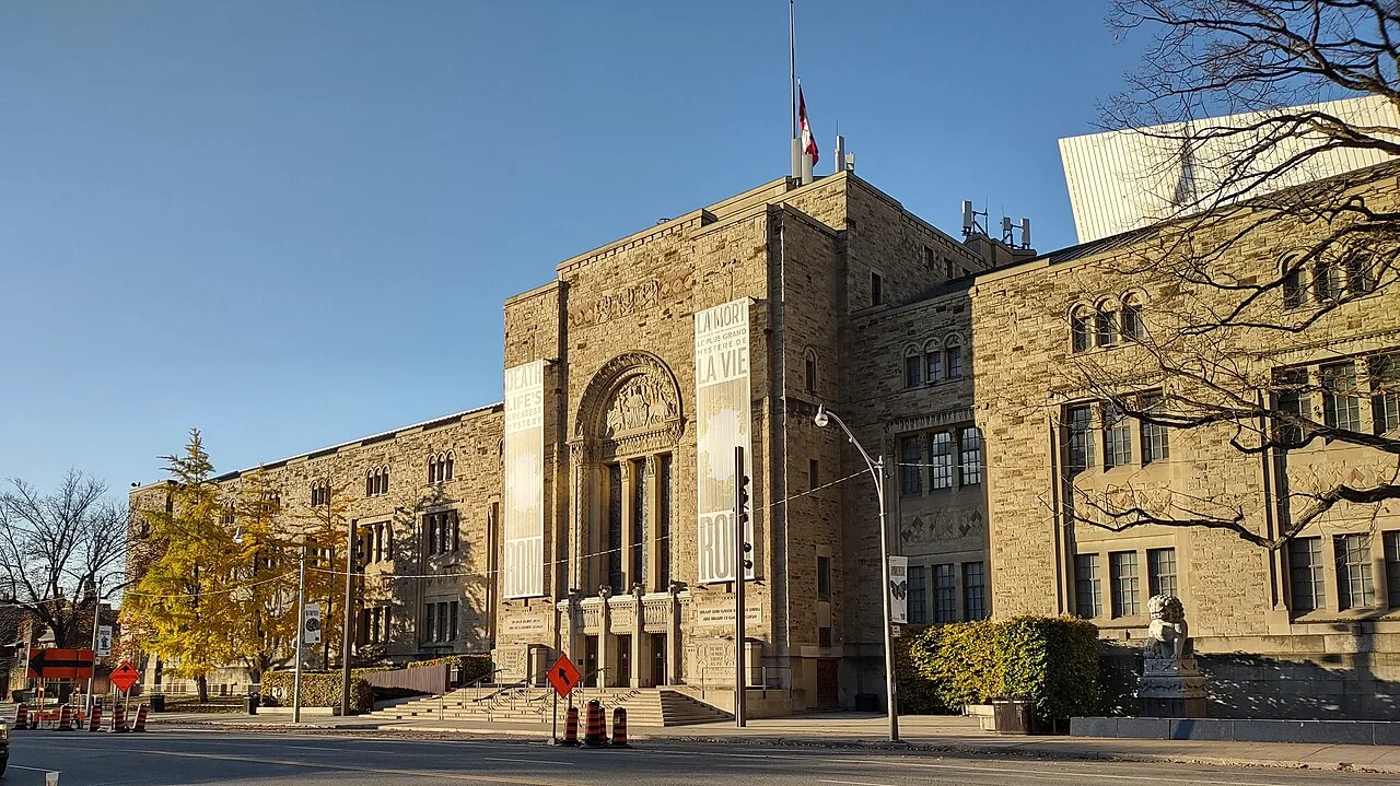 Historic Queen’s Park exterior of the Royal Ontario Museum.