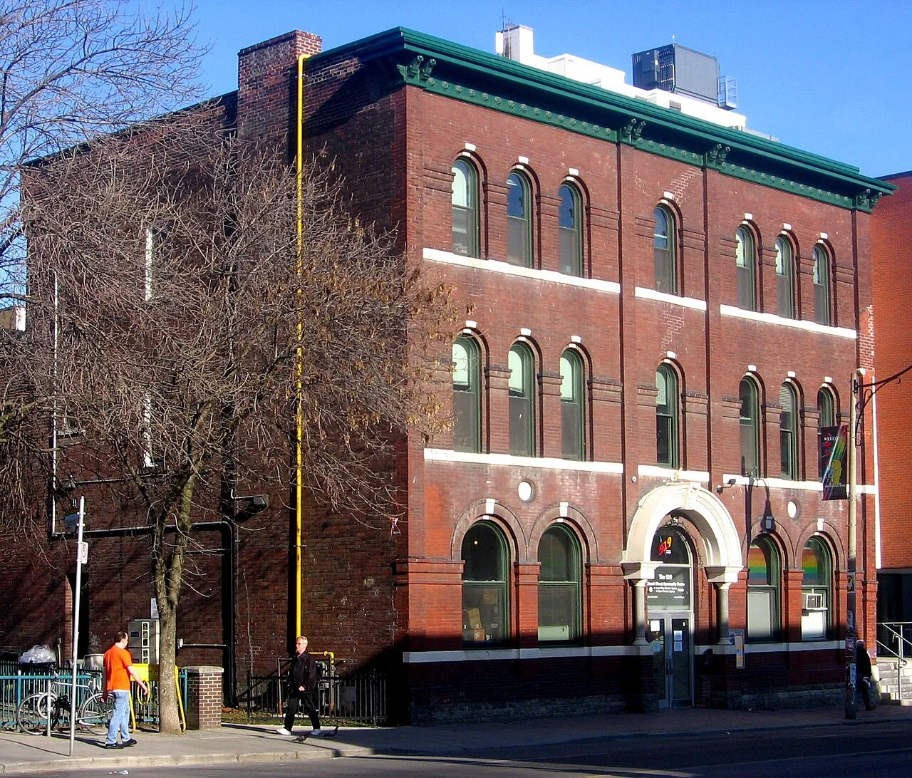 The 519 community centre red brick exterior on Church Street