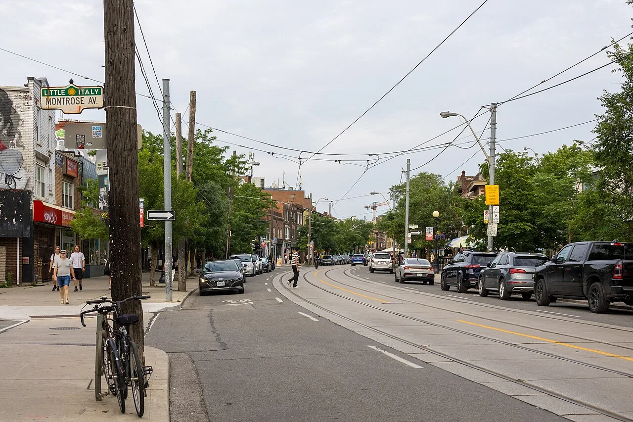 College Street at Montrose Avenue in Toronto Little Italy